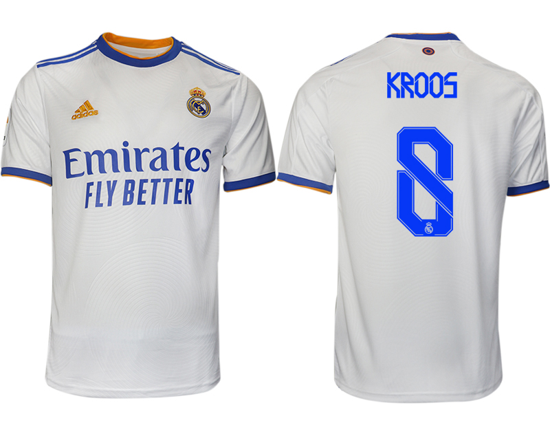 Men 2021-2022 Club Real Madrid home aaa version white #8 Soccer Jerseys